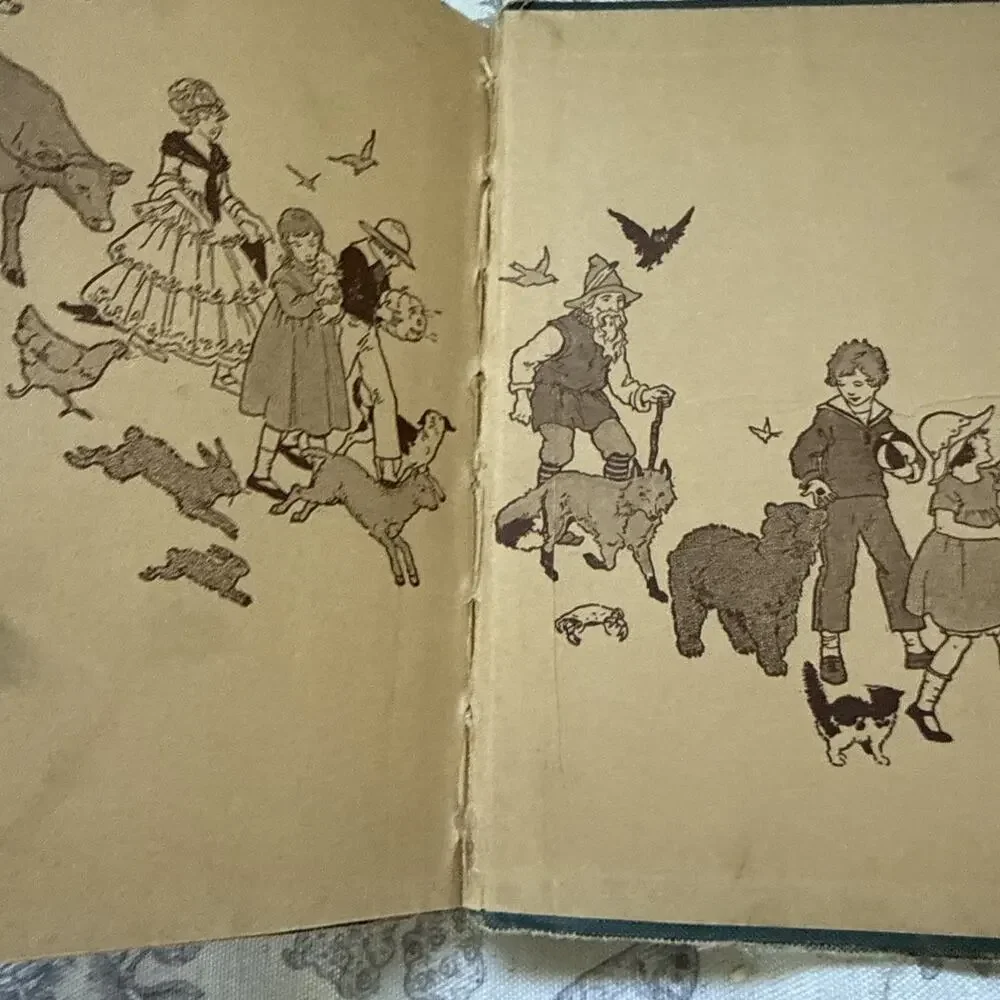 Vtg Antique 1924 Child Library Readers Book One Elson Color Illustrations
